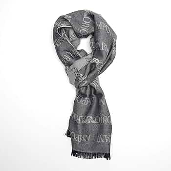 Emporio Armani Scarf Logo Man Scarf Blue, blue, One size